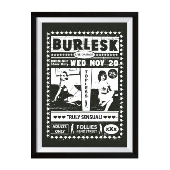 Burlesk Siebdruck Poster