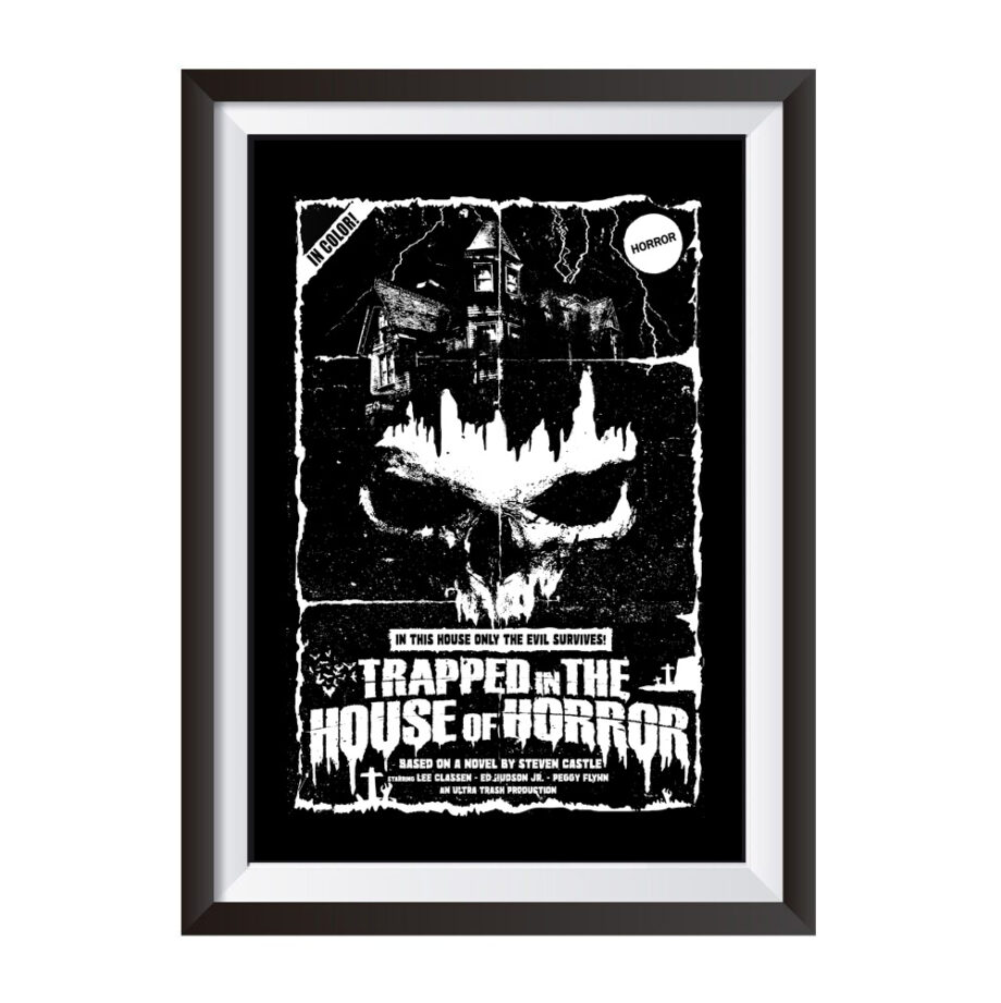 Trapped in the House of Horror Screenprint Poster white