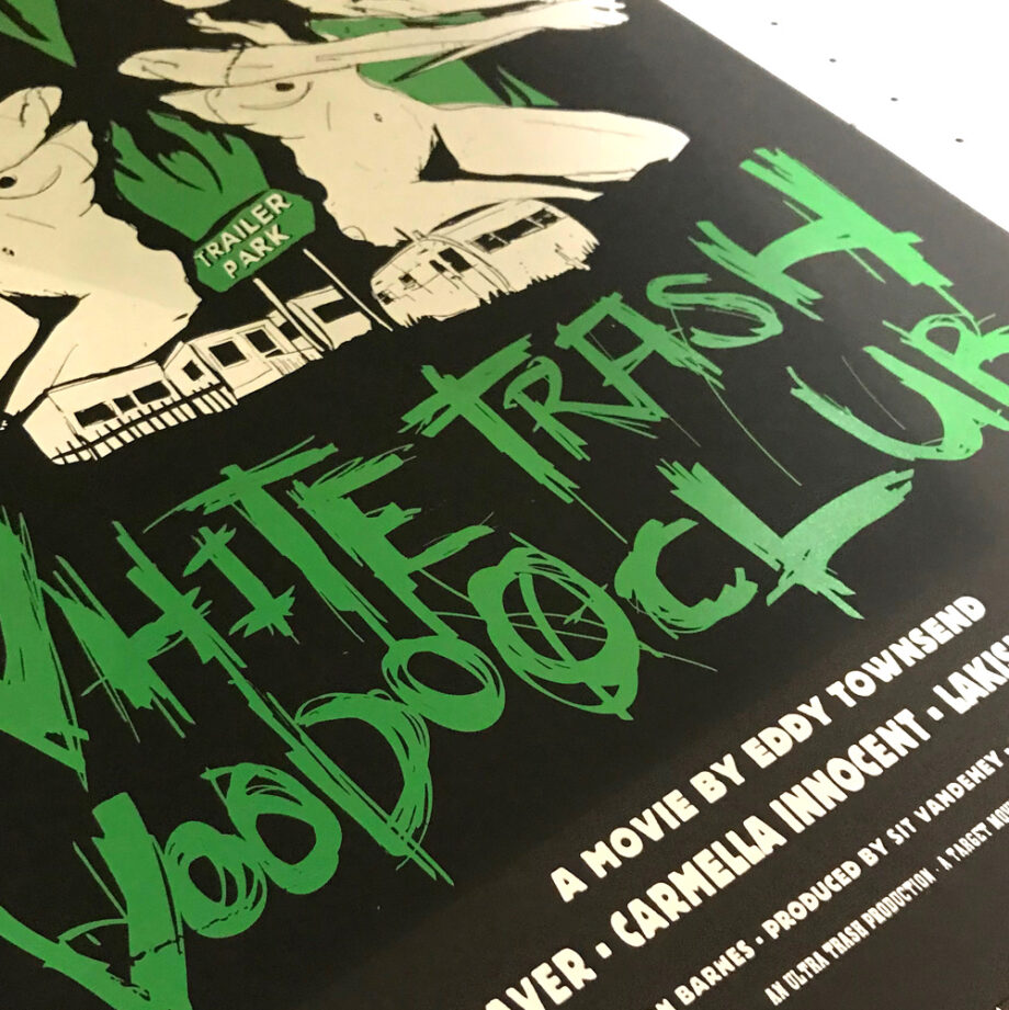 White Trash Voodoo Club siebdruck poster grün