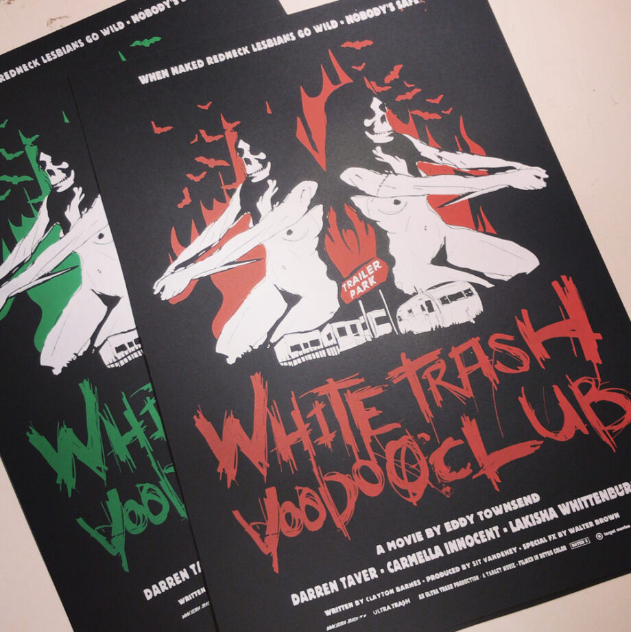 White Trash Voodoo Club siebdruck poster grün